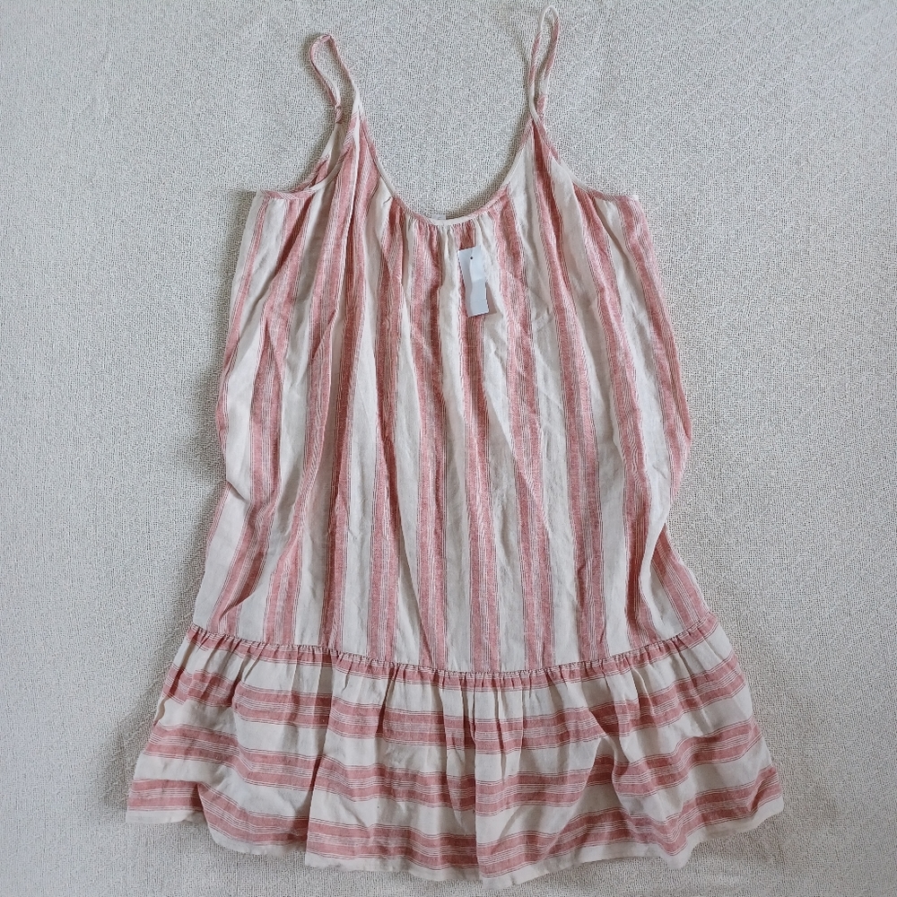 Striped Pink and White Sleeveless Sundress